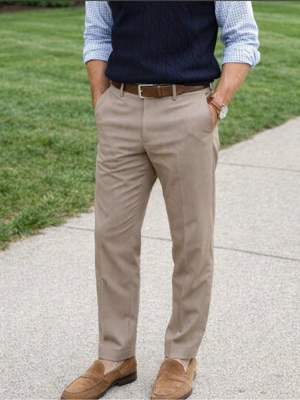 Men’s Banana Republic Chino Pants 32x30 Khaki EUC Cotton Straight Leg Old Money - Picture 1 of 7